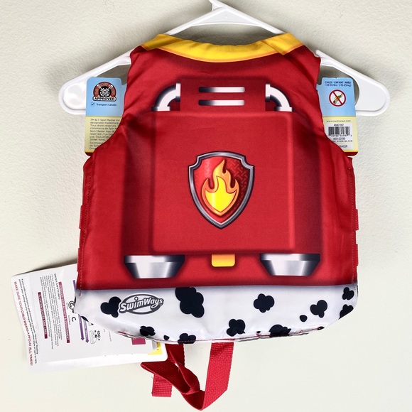 Paw Patrol, Marshall Swimways Kids Life Jacket Child 33-55 Ibs Red NWT - Picture 6 of 10